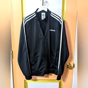 Medium classic black with white stripes ADIDAS zip up track jacket